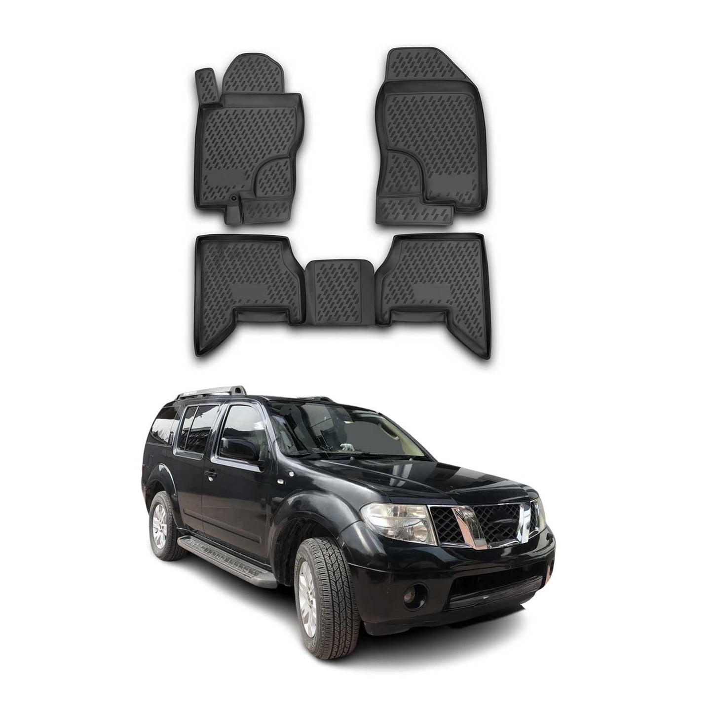 OMAC Fußmatten Gummimatten für Nissan Pathfinder 2005-2010 Automatten Schwarz 4x