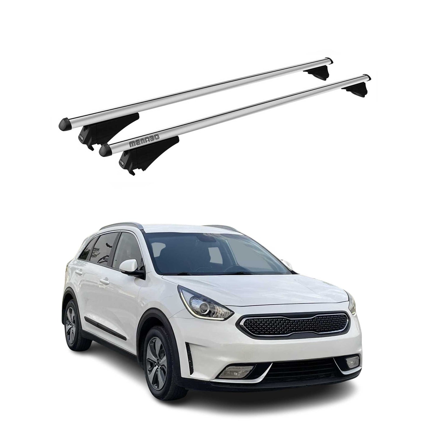 Menabo Dachträger Grundtäger für Kia Niro 2016-2021 75kg Aluminium Silber 2 tlg
