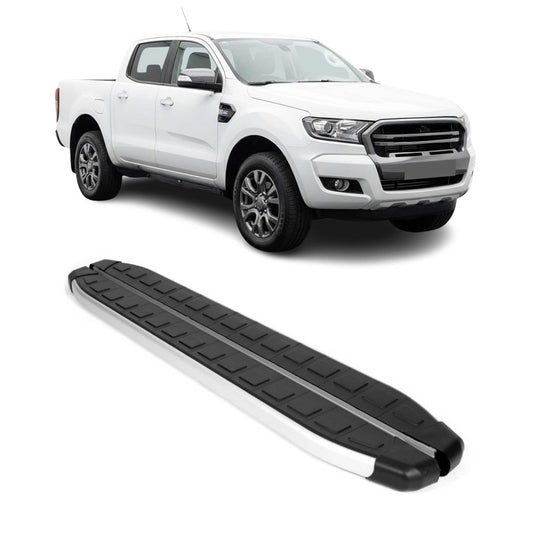 Seitenschweller Trittbretter für Ford Ranger Double Cab 2012-2022 Alu Schwarz