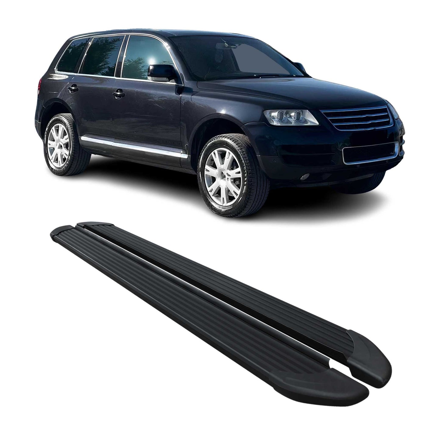 Seitenschweller Trittbretter Schweller für VW Touareg 2003-2010 Alu Schwarz