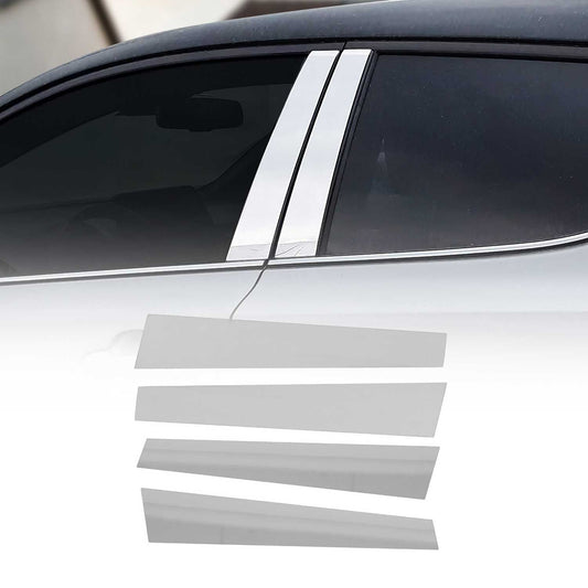Ornamente stâlp ușă stâlp B pentru Hyundai Accent 2010-2017, set 4 piese, oțel inoxidabil, argintiu