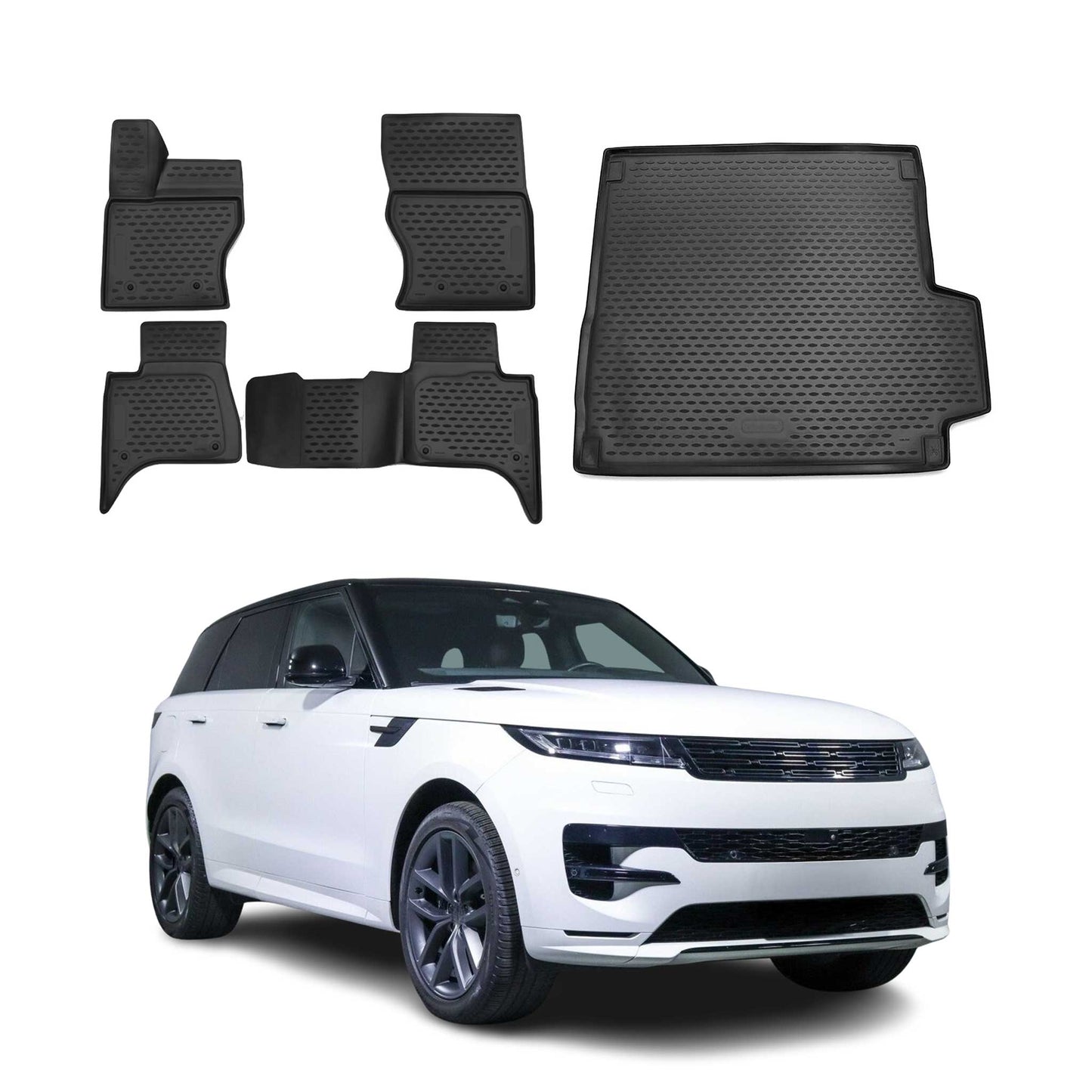 Set covorașe și portbagaj pentru Range Rover Sport 2013-2017 TPE Negru