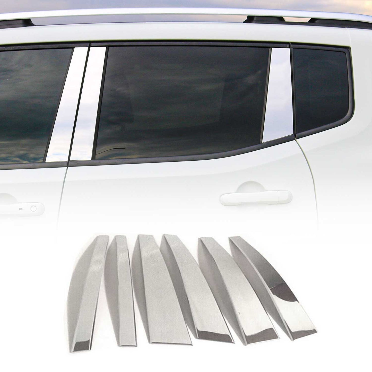 B-Säule Türsäulen Verkleidung für Range Rover 2002-2012 Edelstahl Silber 6tlg