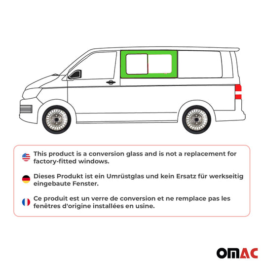 Auto Seitenfenster Schiebefenster für VW T6 T6.1 2015-2024 Links Schwarz L1 L2