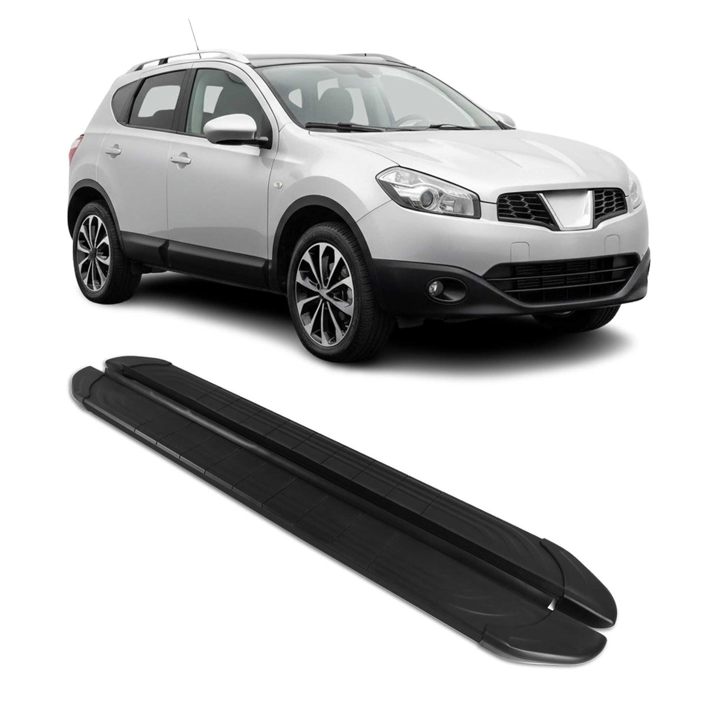 Trittbretter Seitenschweller für Nissan Qashqai J10 2006-2014 Aluminium Schwarz