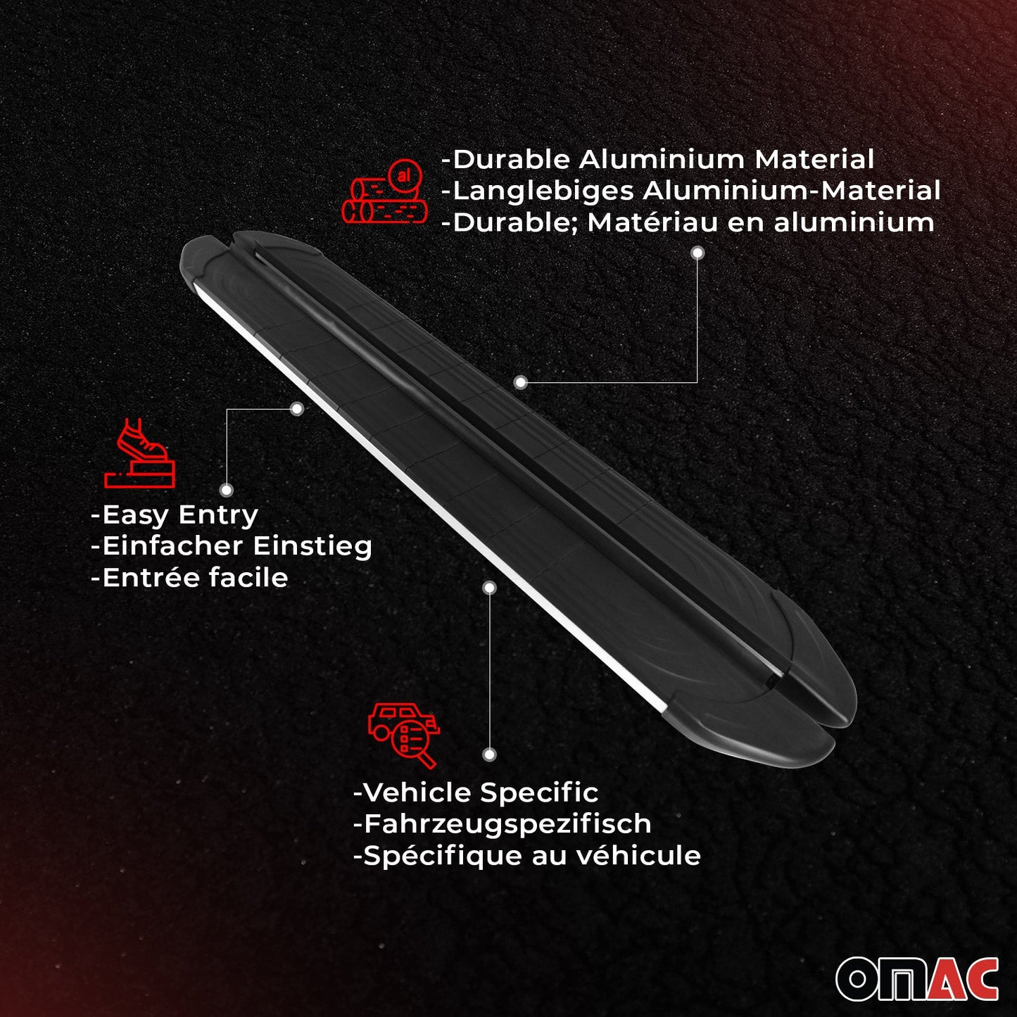 Trittbretter Seitenschweller für Toyota C-HR 2016-2025 Aluminium Schwarz Silber