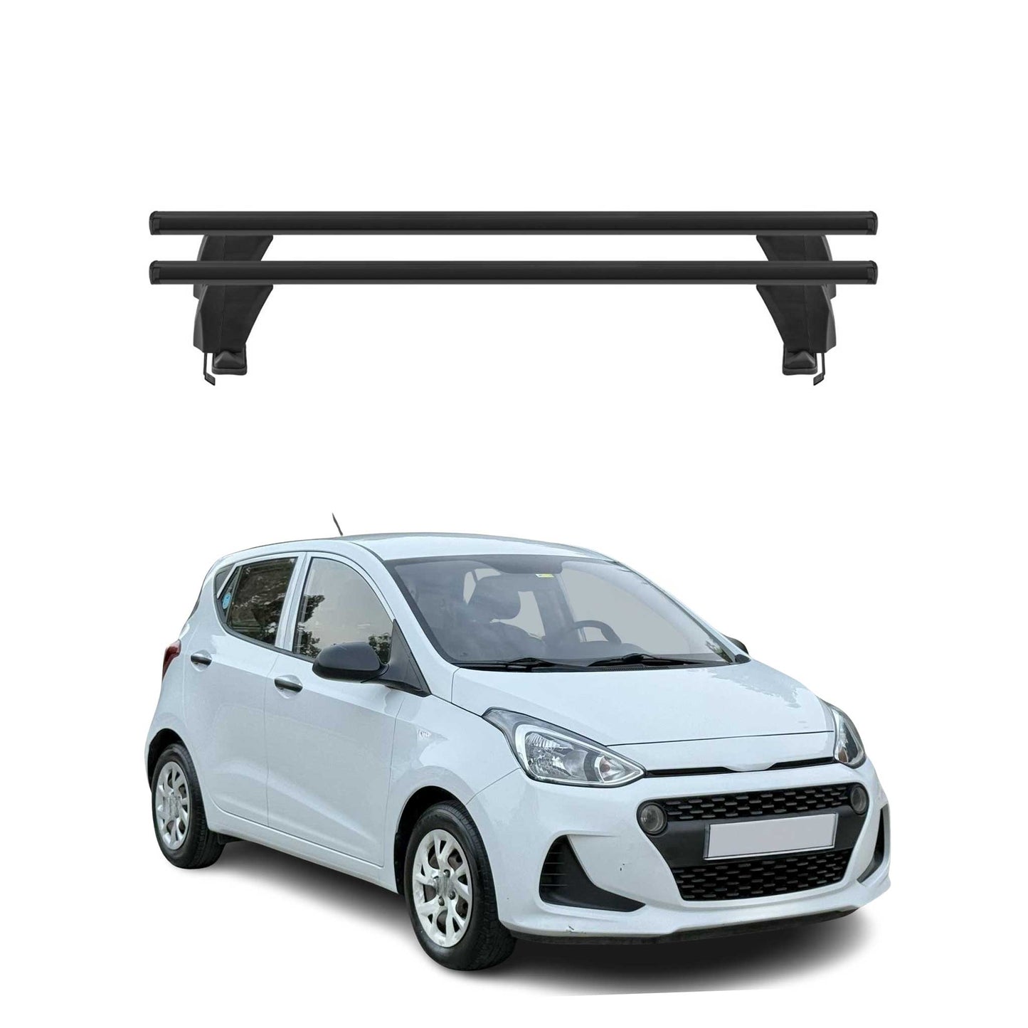 Menabo Dachträger Grundtäger für Hyundai i10 2017-2019 50kg Alu Schwarz 2 tlg