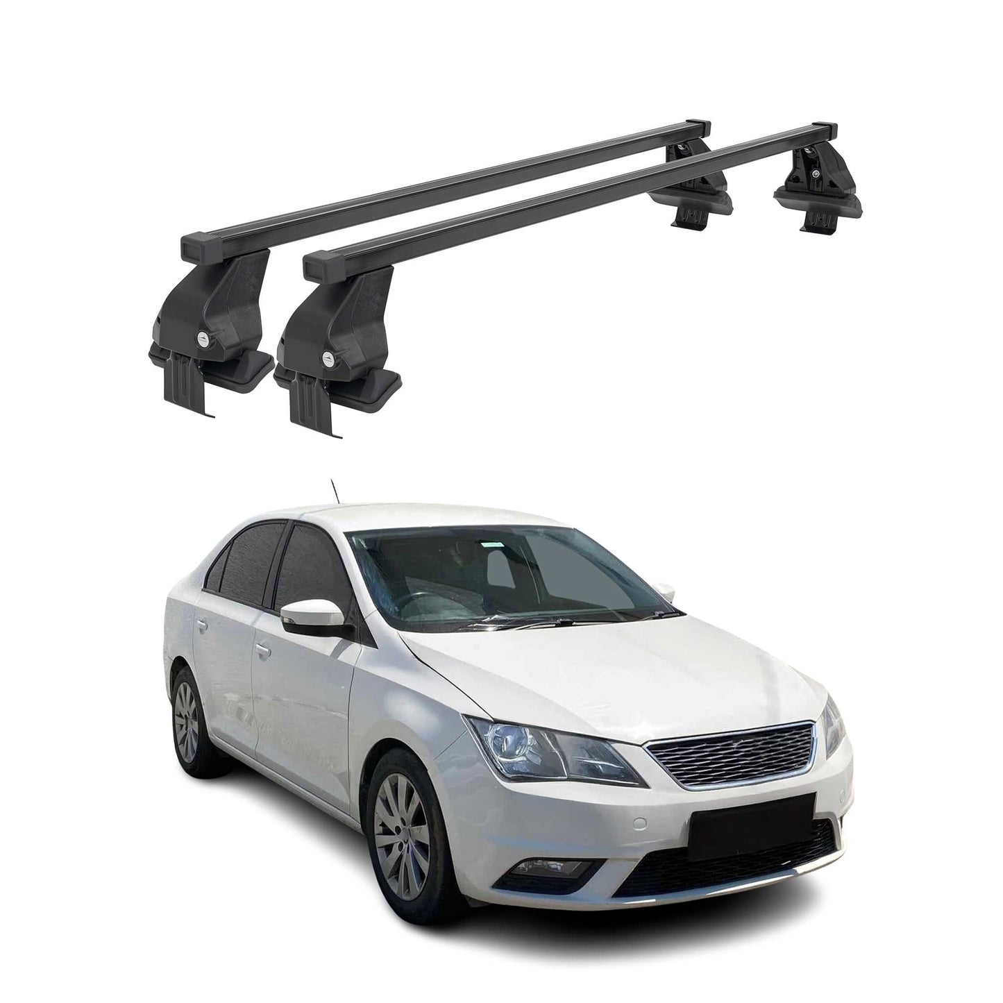 Menabo Dachträger Grundtäger für Seat Toledo mk4 2012-2019 50kg Stahl Schwarz 2x