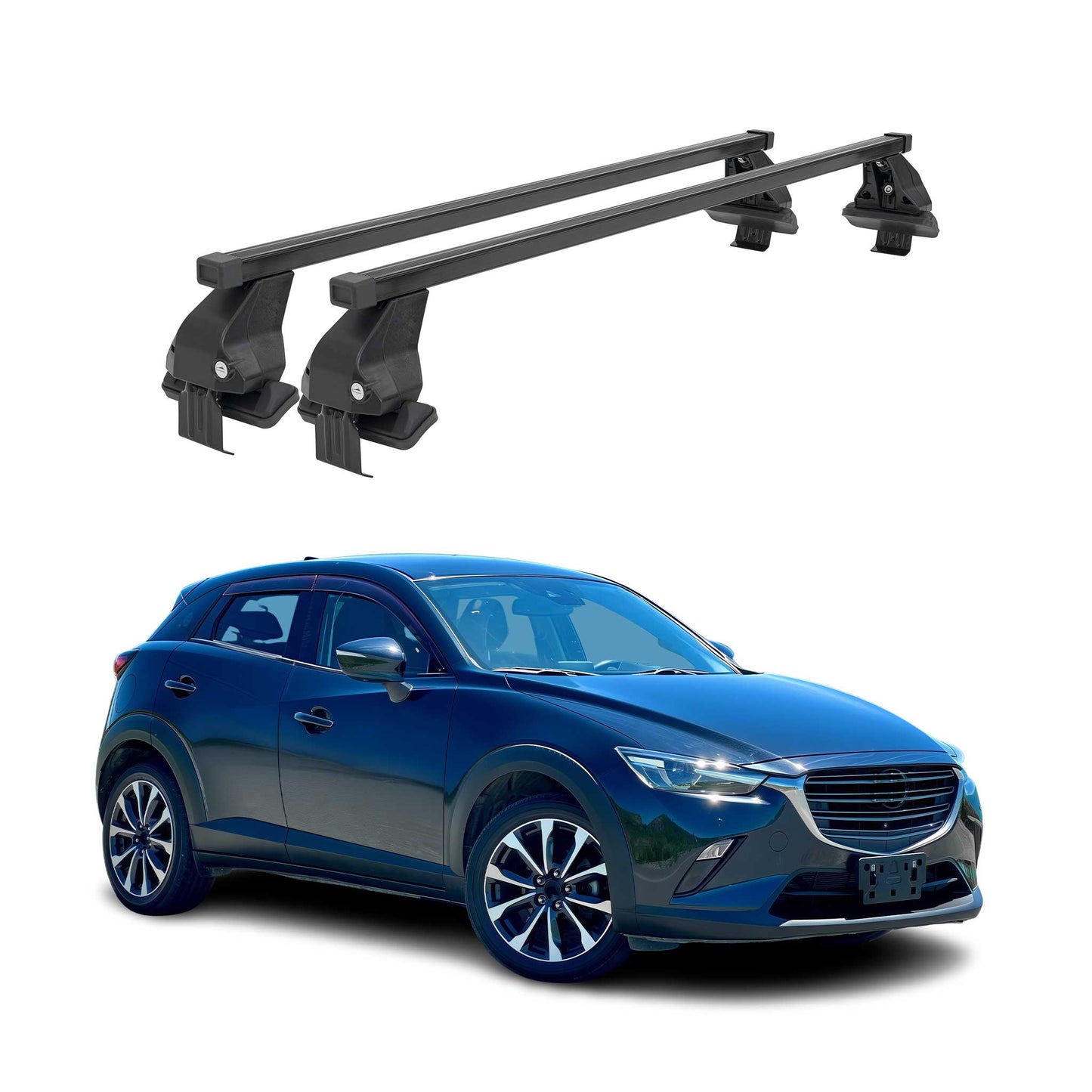 Menabo Dachträger Grundtäger für Mazda CX-3 2015-2025 50kg Stahl Schwarz 2 tlg