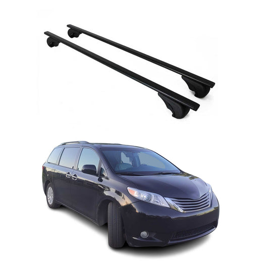 Dachträger Grundtäger für Toyota Sienna 2011-2020 75kg Metall Schwarz 2 tlg