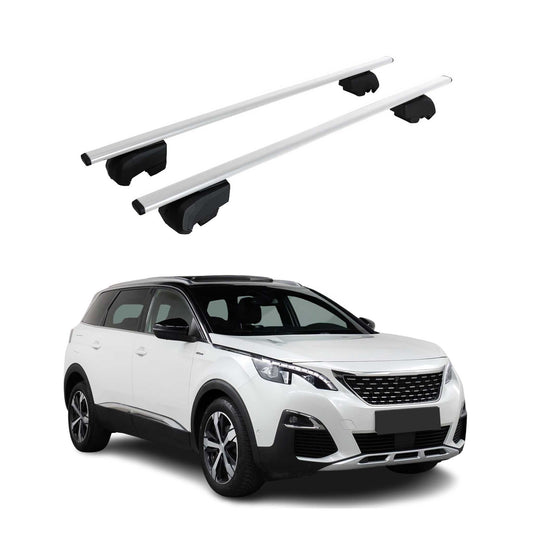 Dachträger Gepäckträger für Peugeot 5008 2017-2023 Grundträger ABE Silber 2x