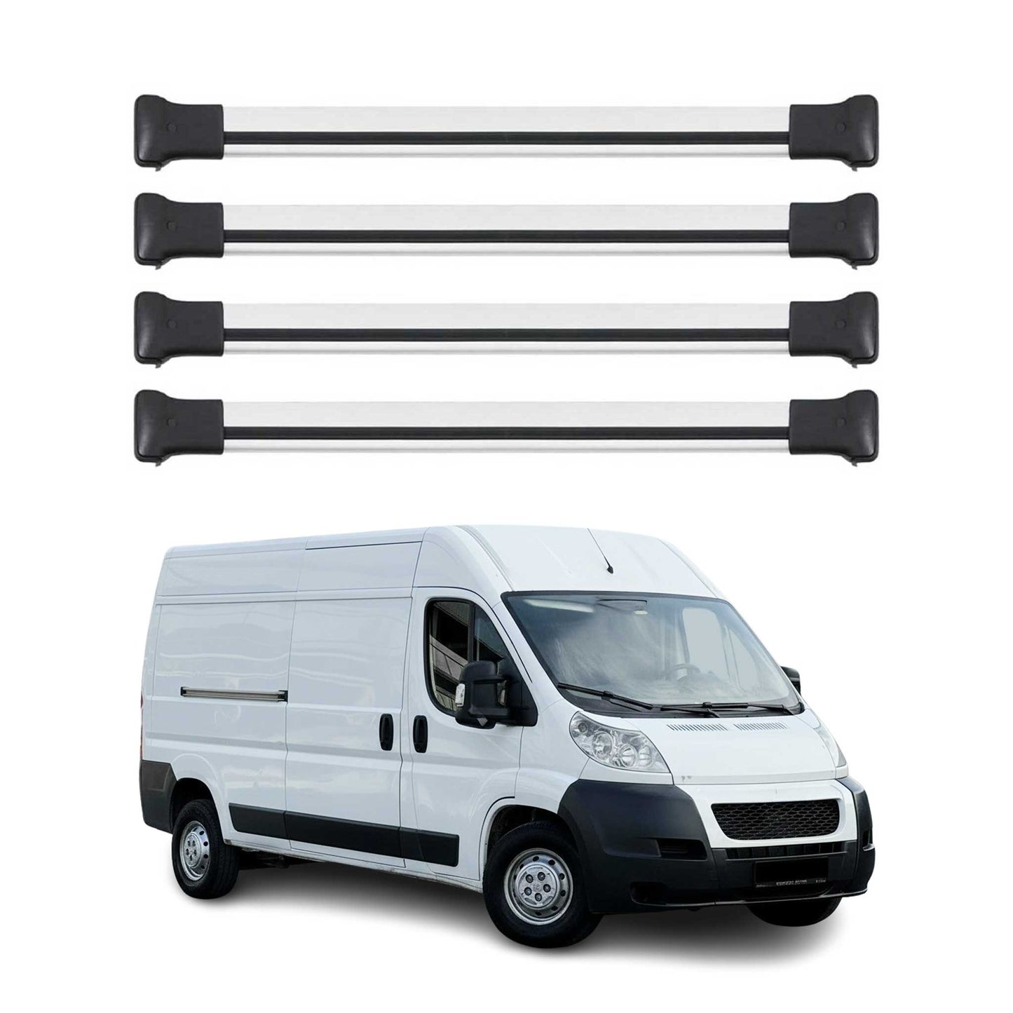 Dachträger Gepäckträger für Fiat Ducato 2006-2025 Relingträger Alu Silber 4x