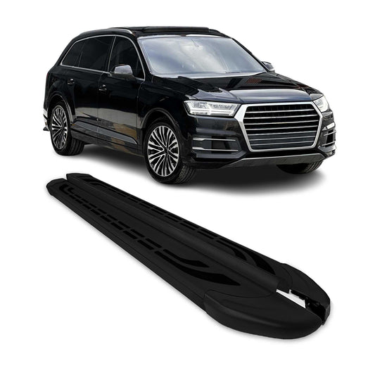 Trittbretter Seitenschweller Seitenbretter für Audi Q7 2015-2025 Alu Schwarz
