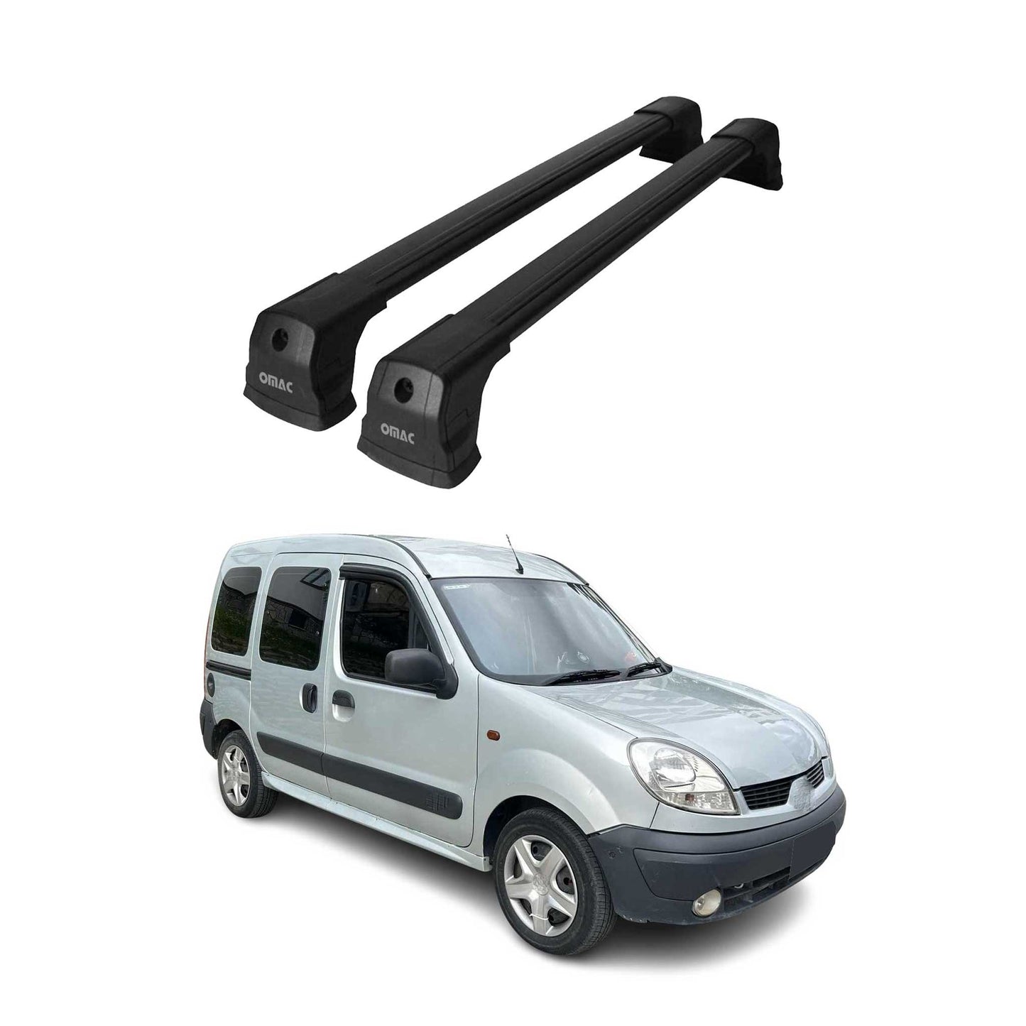 Portbagaj de plafon pentru Renault Kangoo mk1 1997-2003 Pre-FL 75kg aluminiu negru