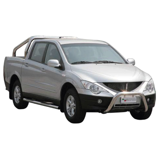 Bară de protecție/buton față pentru Ssangyong Actyon Sports 2007-2012 ø76 gri oțel