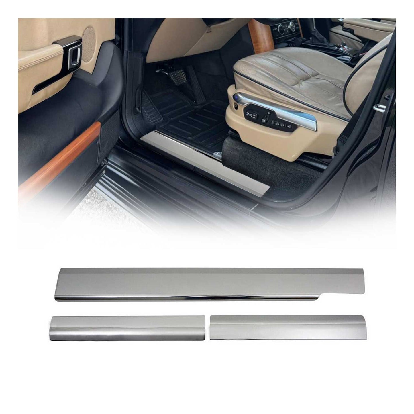 Einstiegsleisten Türschweller für Range Rover L322 2002-2012 Edelstahl Silber 4x