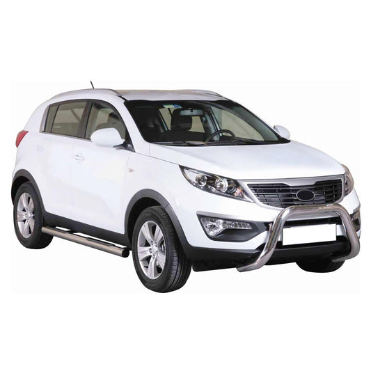 Bară de protecție/buton față pentru Kia Sportage 2010-2015, ø76mm, oțel, argintiu, protecție