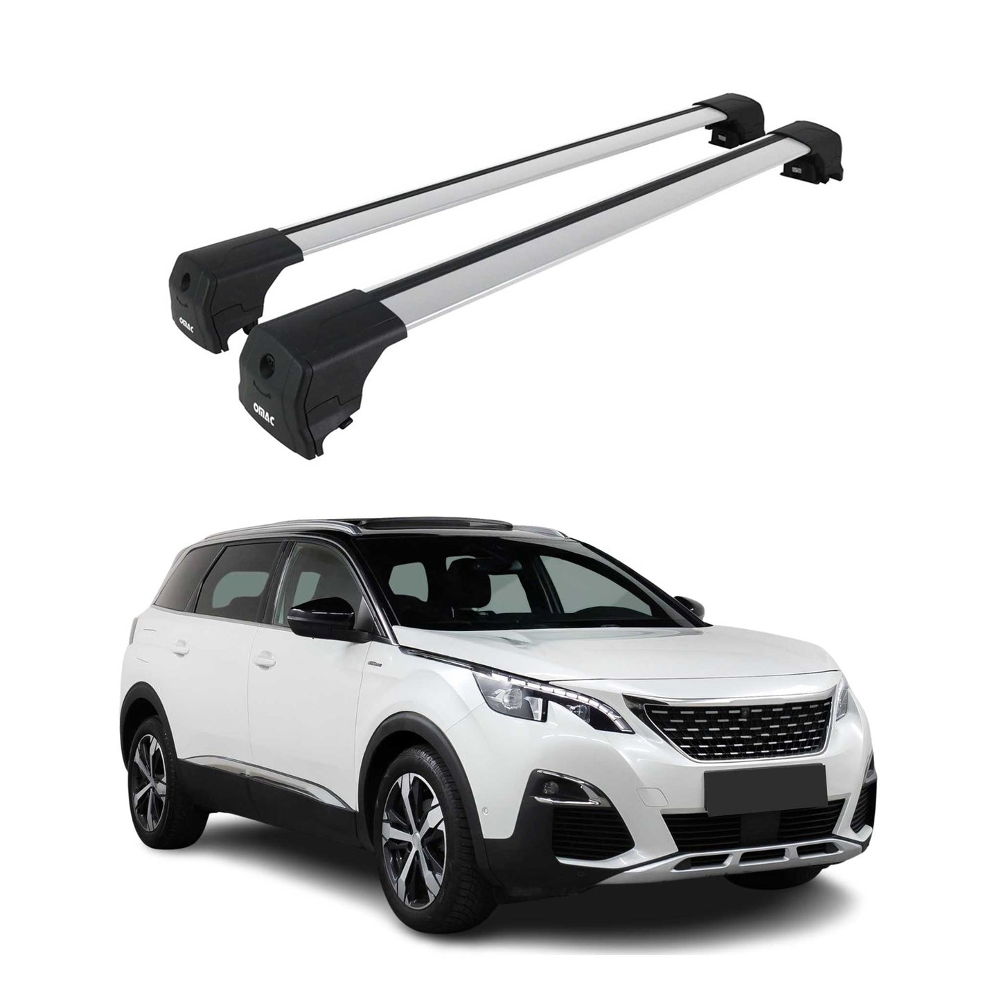 Dachträger Grundtäger für Peugeot 5008 mk2 2017-2024 75kg Aluminium Silber 2 tlg