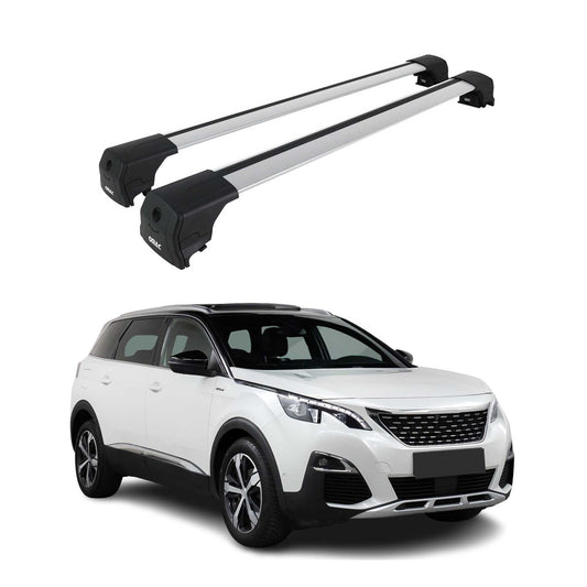 Dachträger Grundtäger für Peugeot 5008 mk2 2017-2024 75kg Aluminium Silber 2 tlg