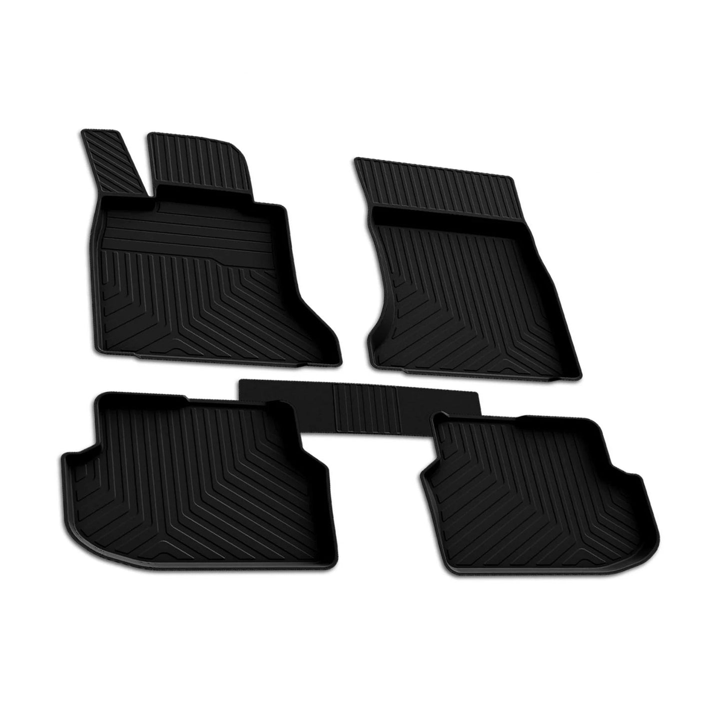 Covorașe cauciucate negre pentru BMW Seria 5 F10 2010-2013, set 4 piese
