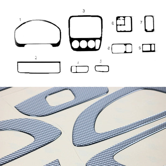 Ornamente interioare pentru cockpit Honda CR-V 1996-2001, set 9 piese, aspect carbon