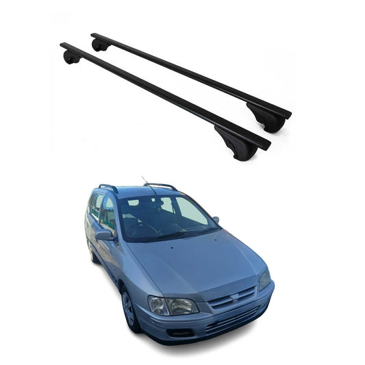 Dachträger Gepäckträger für Mitsubishi Space Star 1998-2005 Metall Schwarz 2x
