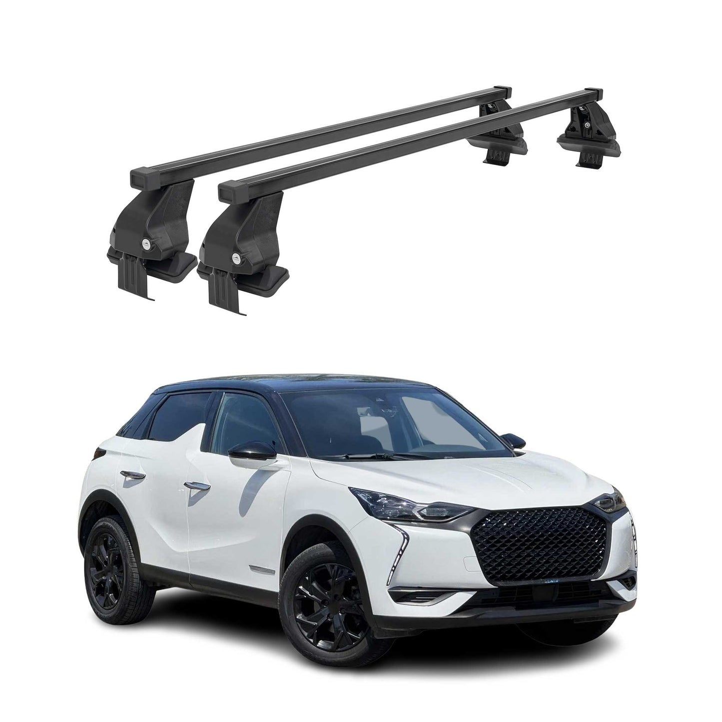 Menabo Dachträger Grundtäger für DS3 Crossback 2018-2025 50kg Stahl Schwarz 2x