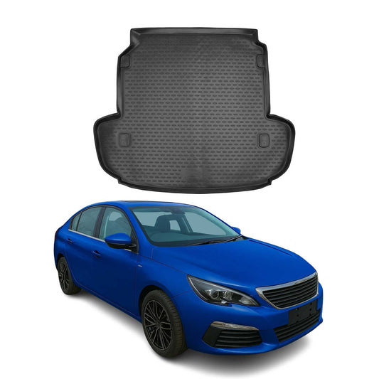 Kofferraummatte Kofferraumwanne für Peugeot 408 2012-2025 Gummi TPE Schwarz
