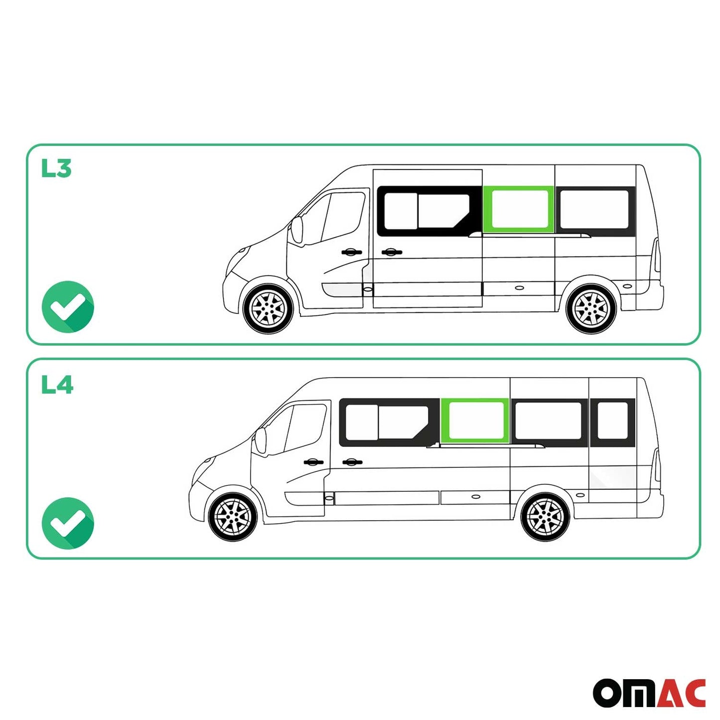 Seitenfenster Auto Fenster für Opel Movano 2010–2021 Schiebetür Links L3 L4