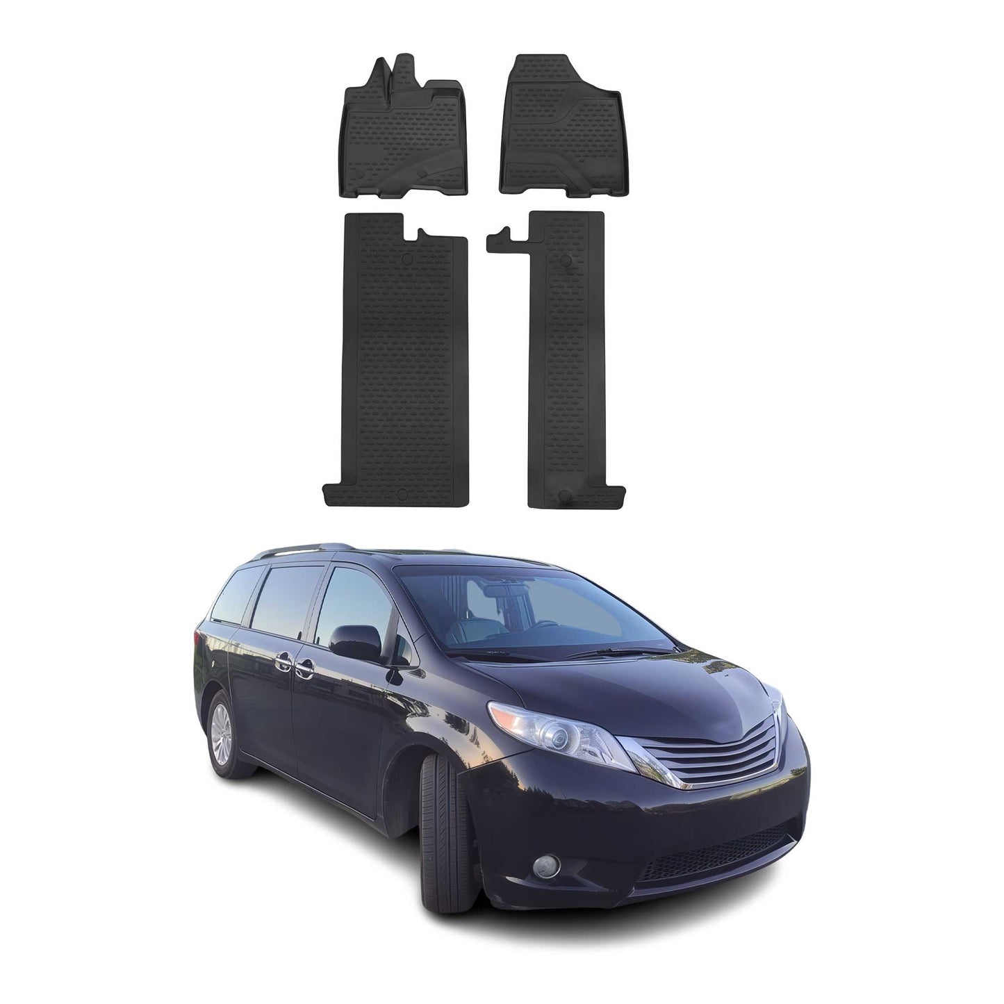 2011-2018 Toyota Sienna Fußmatten TPE Schwarz 4 tlg