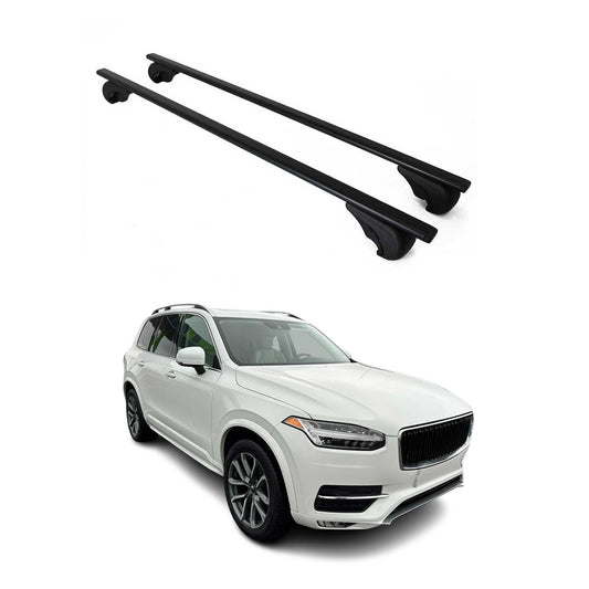 Portbagaj de plafon pentru Volvo XC90 2015-2019 75kg, negru metalic, 2 buc.
