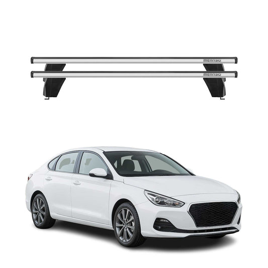 Menabo Dachträger Grundtäger für Hyundai i30 Fastback 2016-2023 75kg Alu Grau 2x
