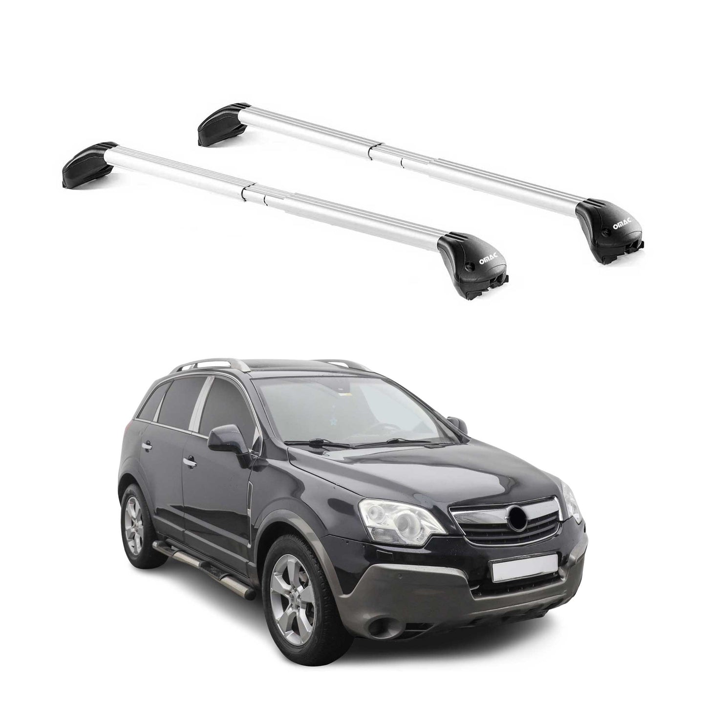 Portbagaj de plafon pentru Opel Antara 2006-2015 5 uși 100 kg aluminiu argintiu 2 piese ABE