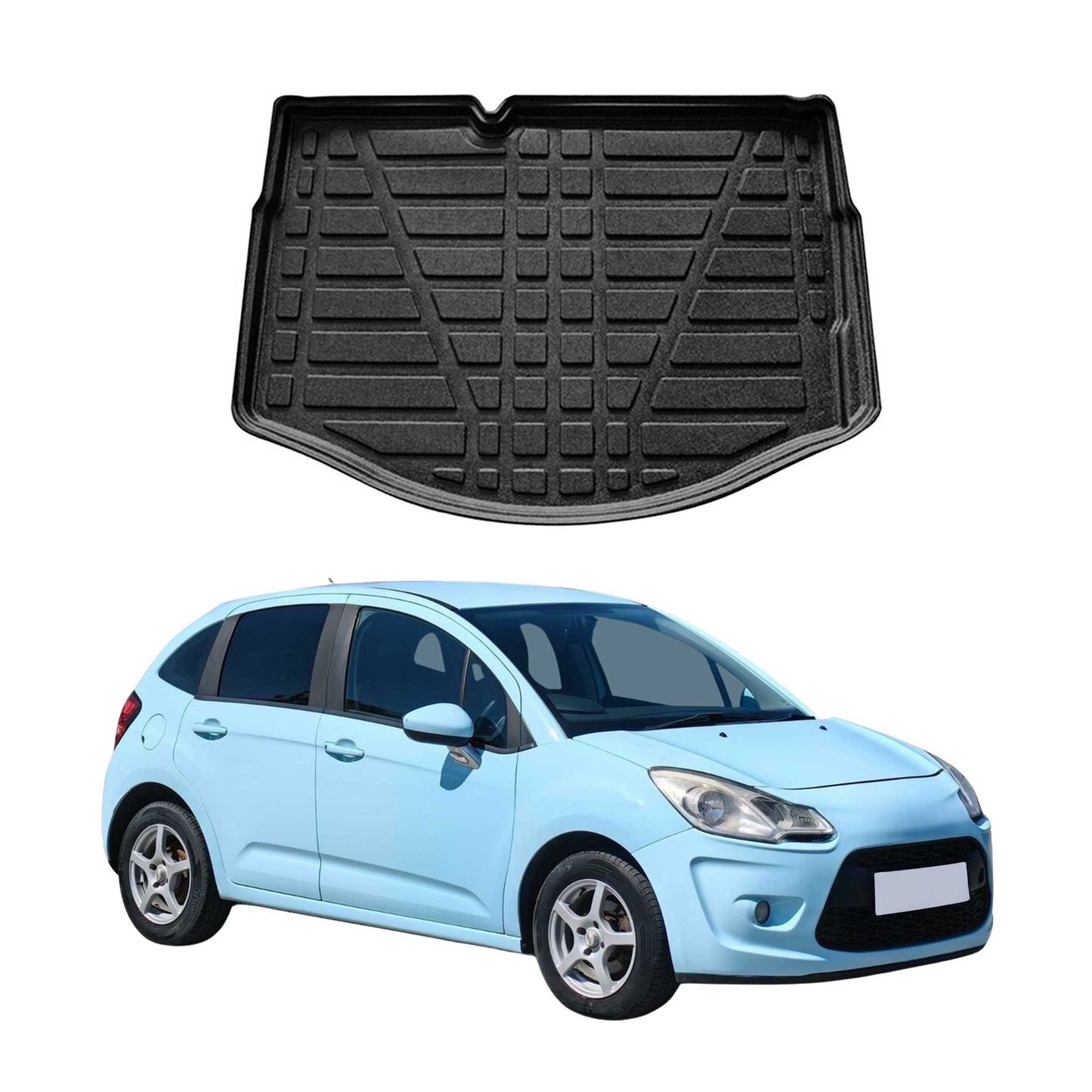 Kofferraumwanne Laderaumwanne für Citroen C3 2009-2024 Schrägheck Gummi TPE