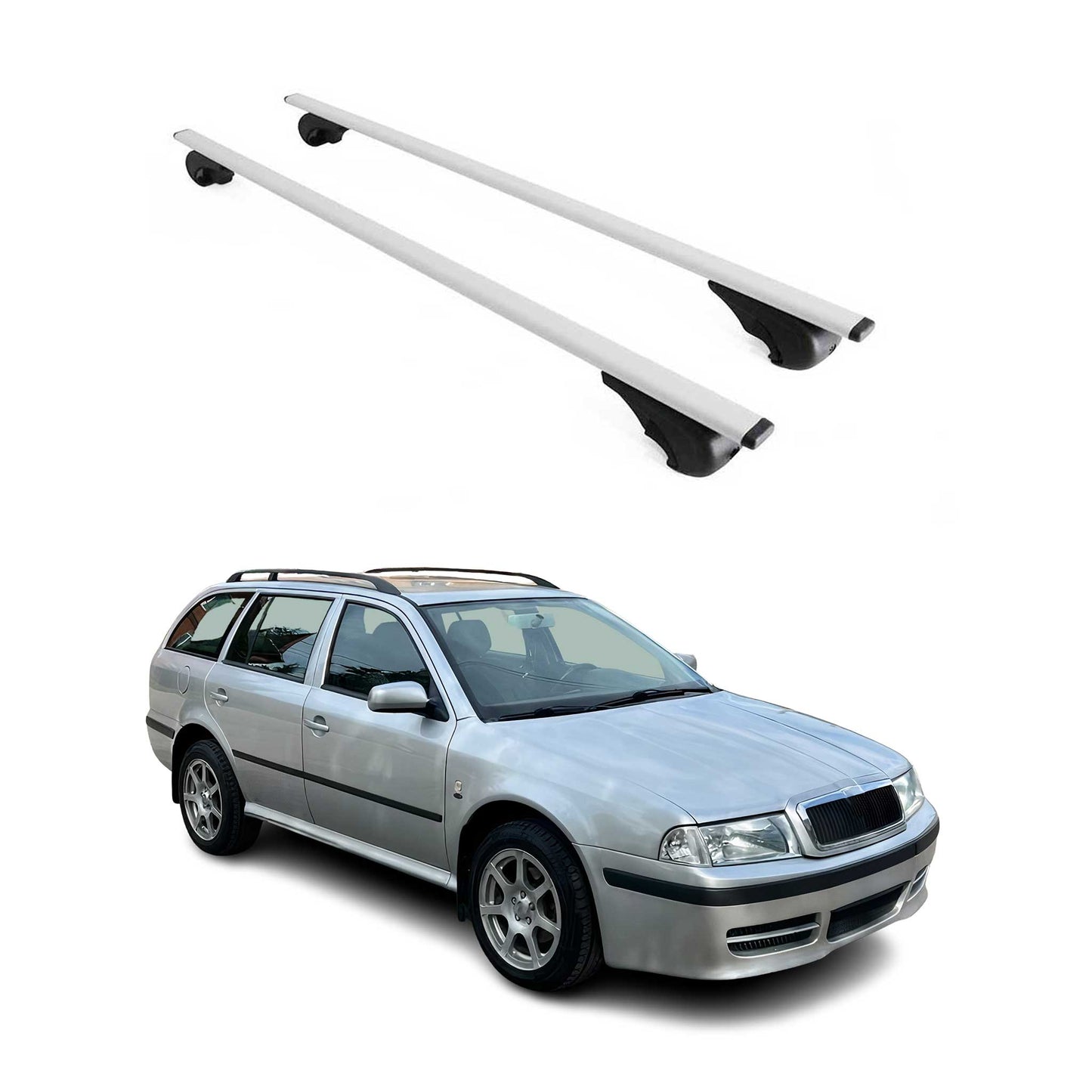 Dachträger Gepäckträger für Skoda Octavia Kombi 1996-2004 Metall Grau