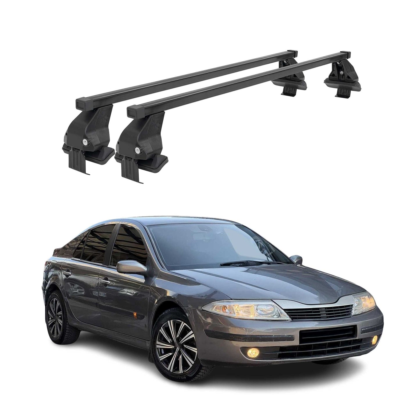 Menabo Dachträger Grundtäger für Renault Laguna 2001-2007 50kg Stahl Schwarz 2x