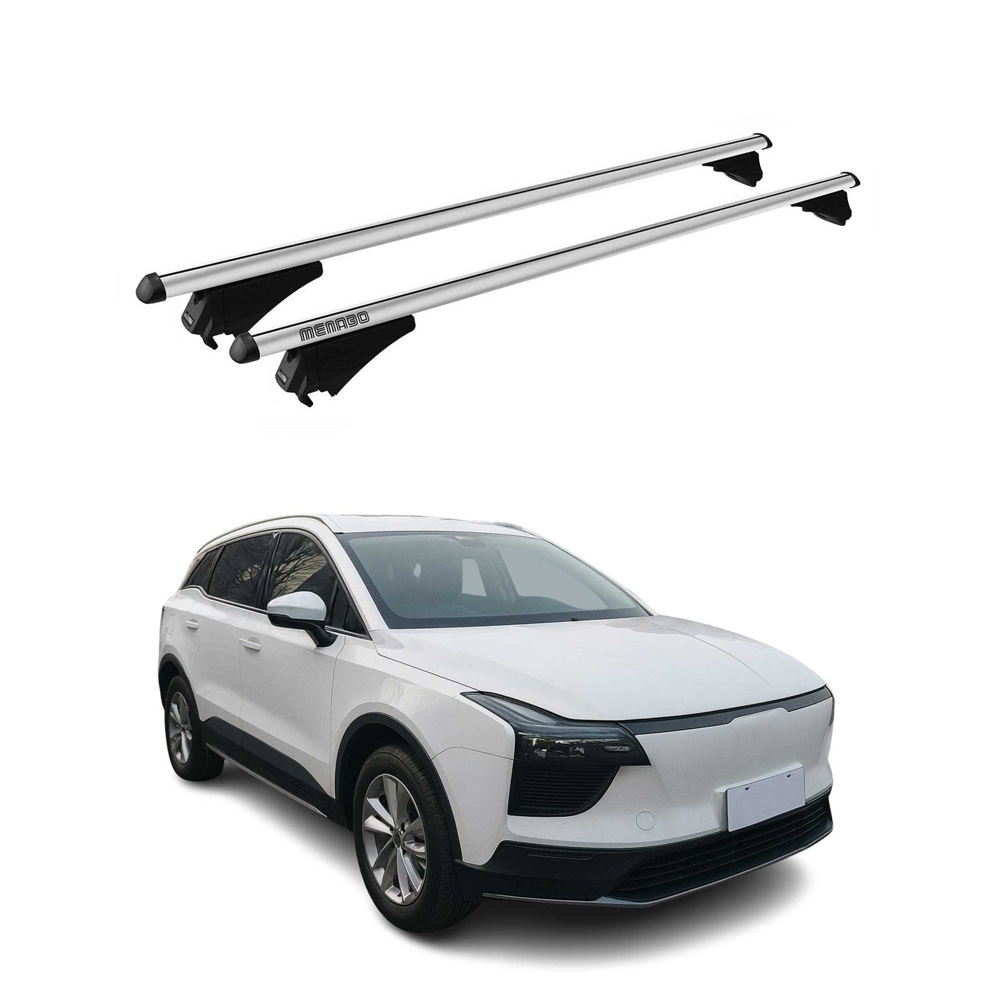 Menabo Dachträger Grundtäger für Aiways U5 2020-2025 75kg Aluminium Silber 2 tlg