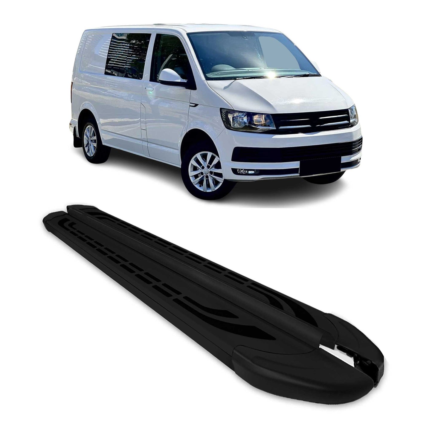 Trittbretter Schweller Seitenbretter für VW T6 T6.1 2015-2022 Kurzer Alu Schwarz