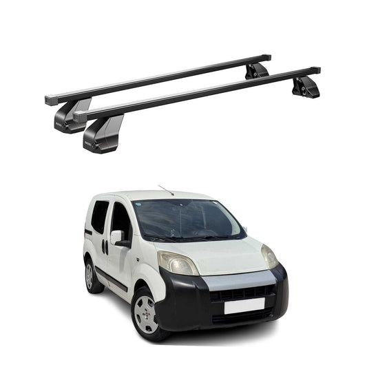 Menabo Dachträger Grundtäger für Fiat Qubo 2007-2016 75kg Stahl Schwarz 2 tlg