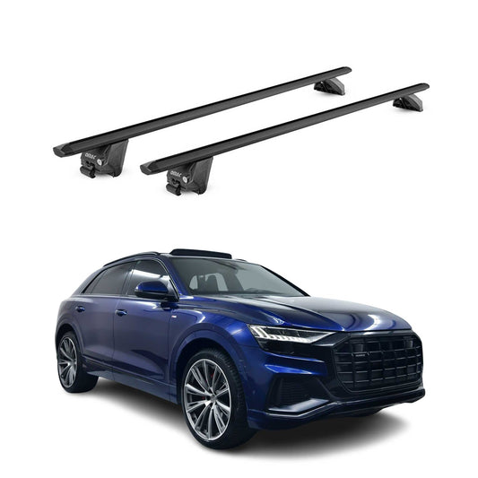 Dachträger Grundtäger für Audi Q8 2018-2025 100kg Aluminium Schwarz 2 tlg ABE