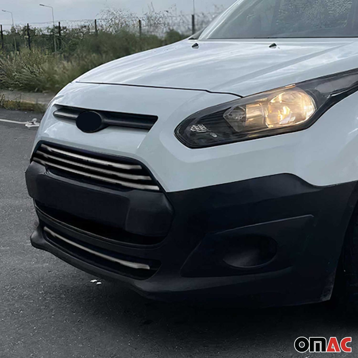 Kühlergrill Leisten Grillleisten für Ford Connect 2014-2019 Edelstahl Silber 4x