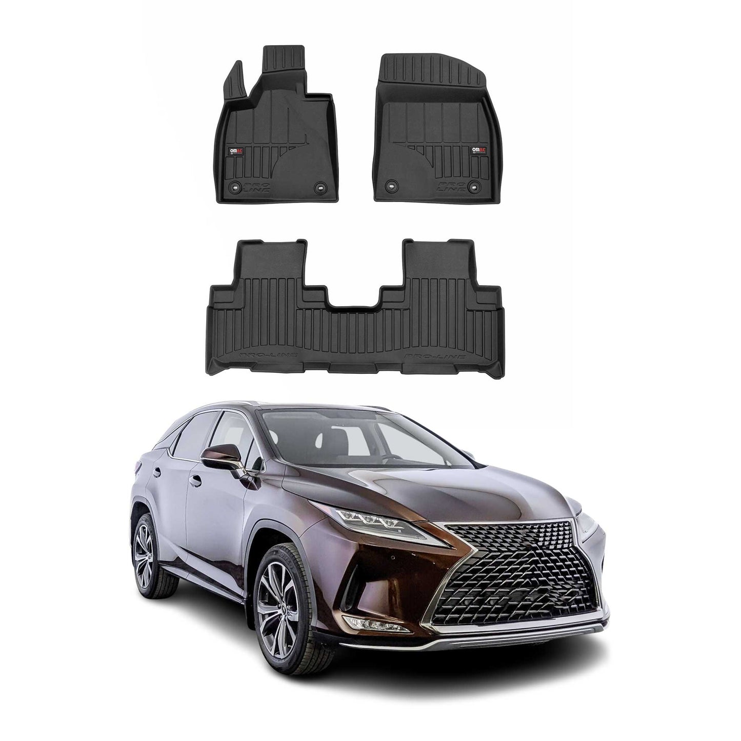 2016-2022 Lexus RX Fußmatten TPE Schwarz 4 tlg