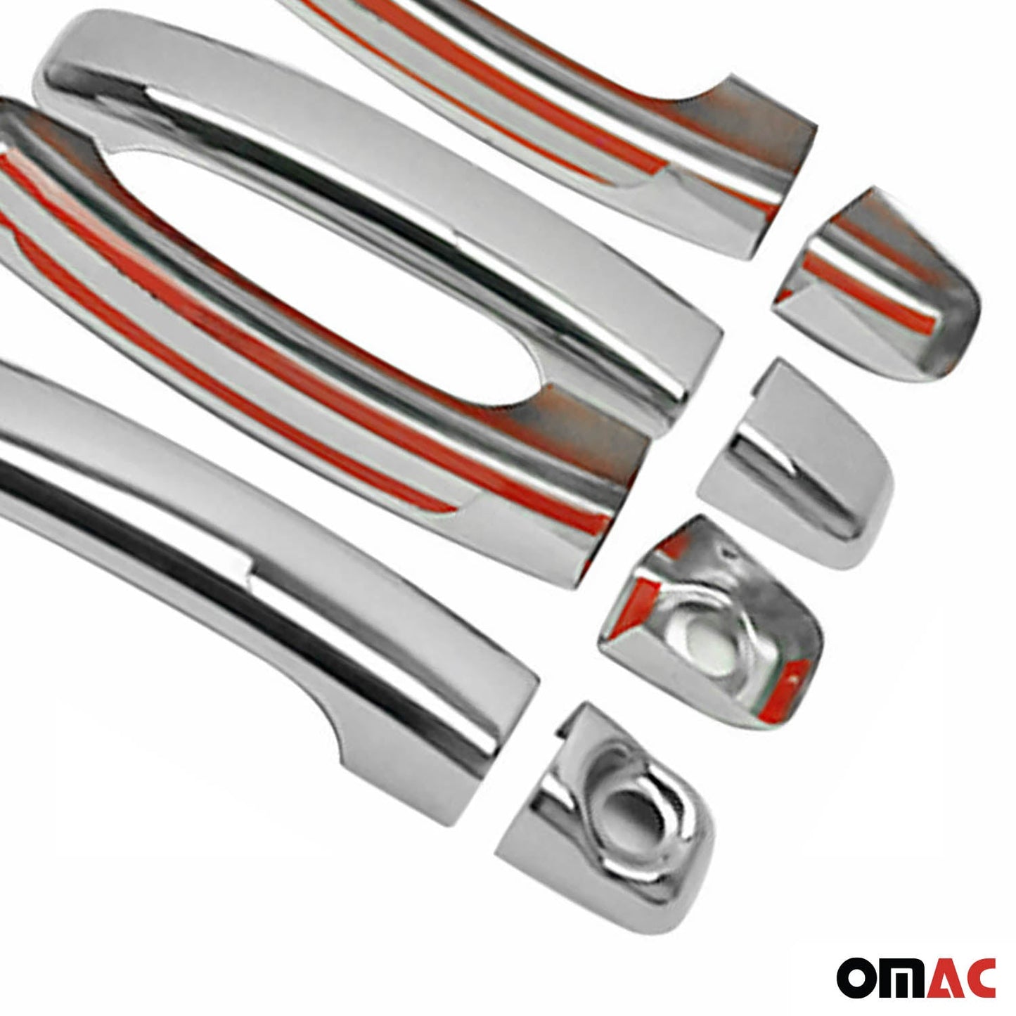 Ornamente mâner ușă, capace mâner ușă pentru Opel Vivaro 2014-2019, oțel inoxidabil, argintiu, 8 bucăți