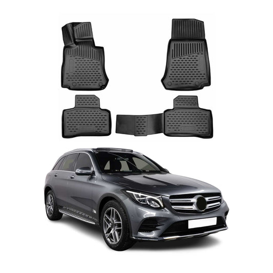 2015-2022 Mercedes GLC X253 C253 Fußmatten TPE Schwarz 4 tlg