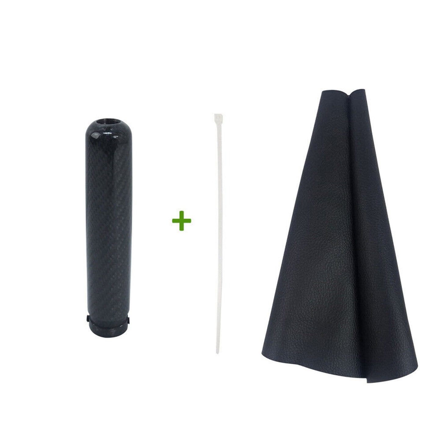 Manetă și burduf frână de mână pentru Peugeot 206 și 206+ 1998-2012 fibră de carbon 2x