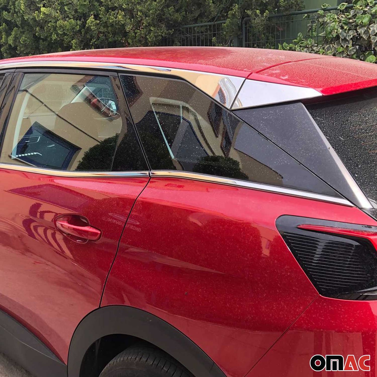 Benzi decorative pentru geamuri Peugeot 3008 2016-2025, oțel inoxidabil cromat, 8 bucăți