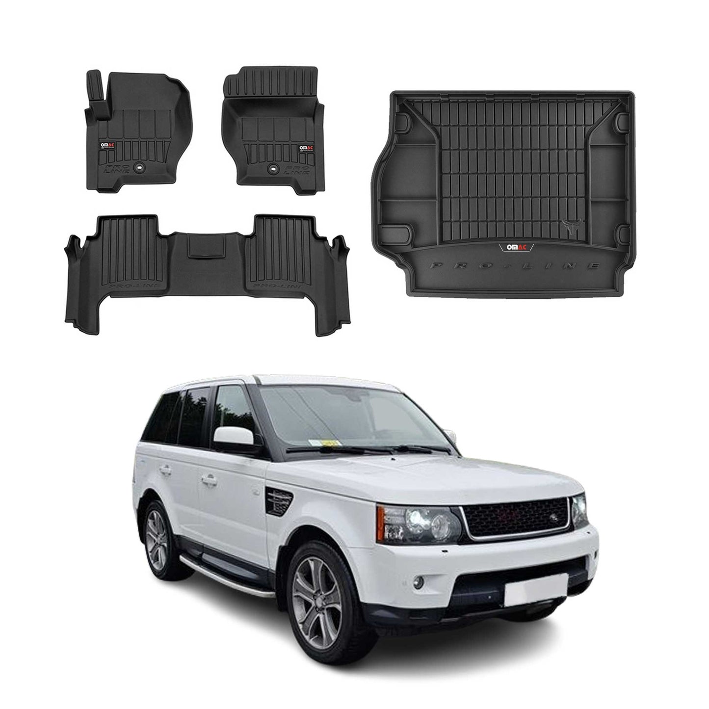 OMAC Fußmatten & Kofferraumwanne für Land Rover Range Rover Sport 2005-13 Gummi