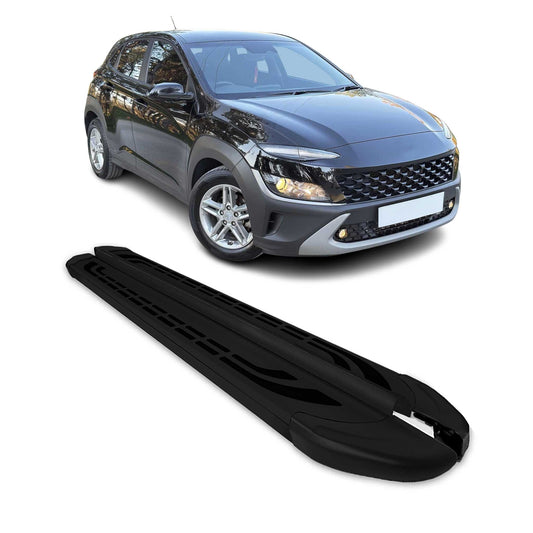 Trittbretter Seitenschweller Seitenbretter für Hyundai Kona 2017-21 Alu Schwarz