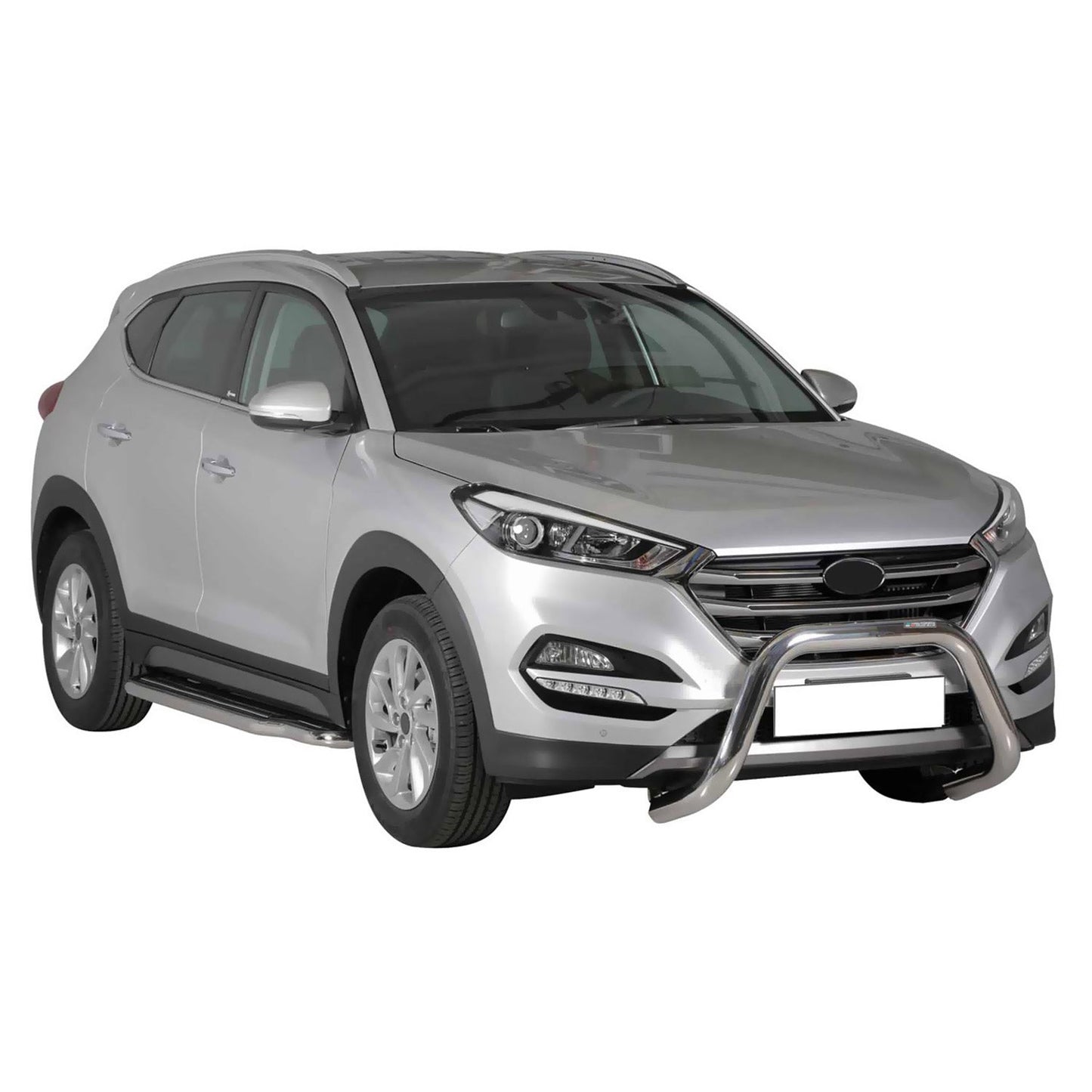 Bară de protecție/buton față pentru Hyundai Tucson 2015-2018, ø76mm, oțel, argintiu