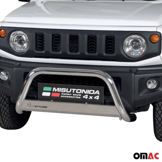 Frontbügel Frontschutzbügel für Suzuki Jimny 2018-2025 ø63mm Stahl Silber Schutz